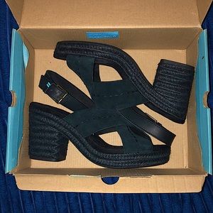 TOMS Ibiza black vegan heels